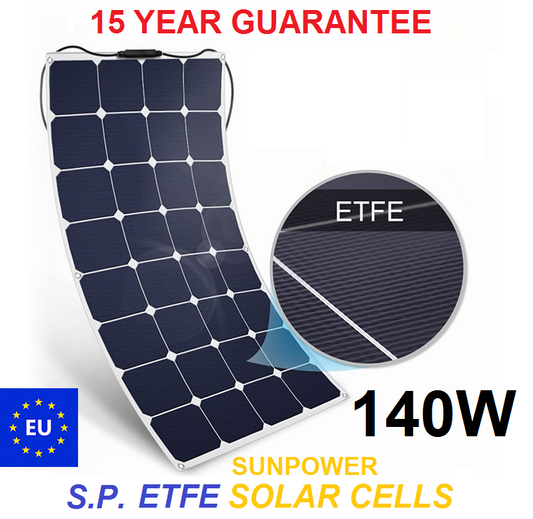 (d) 140W Sunpower ETFE flexible solar panels