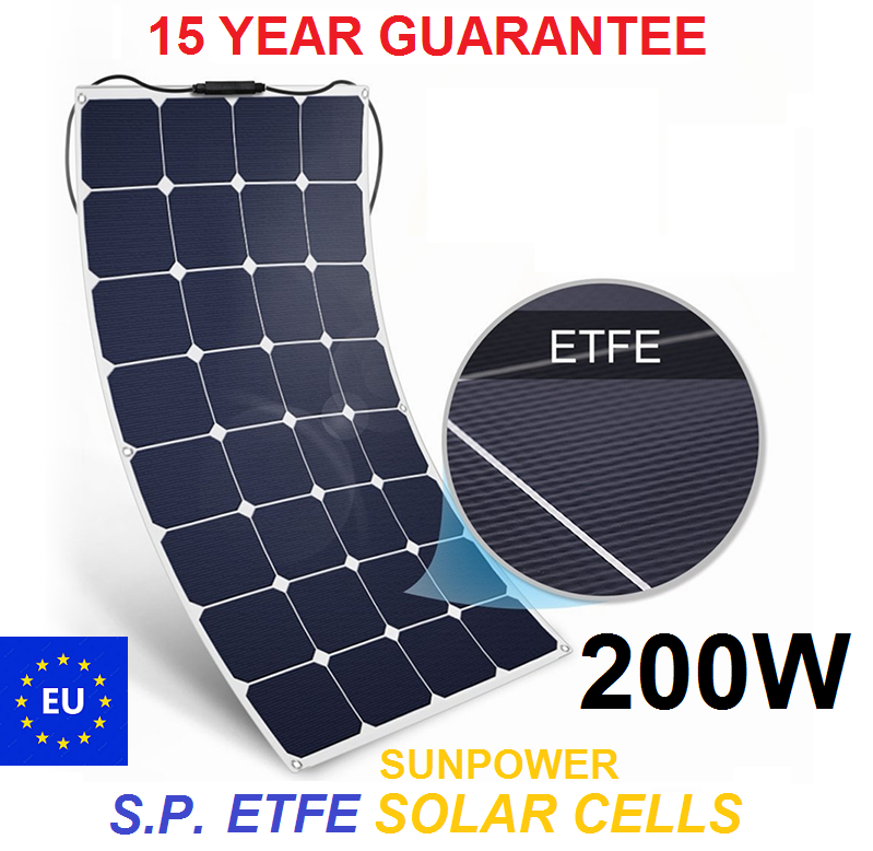 (f) 200W Sunpower ETFE flexible solar panels