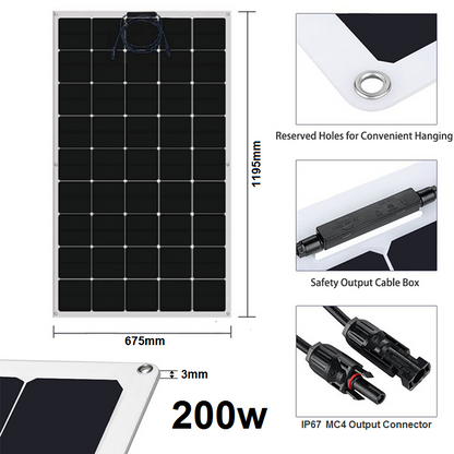 (f) 200W Sunpower ETFE flexible solar panels